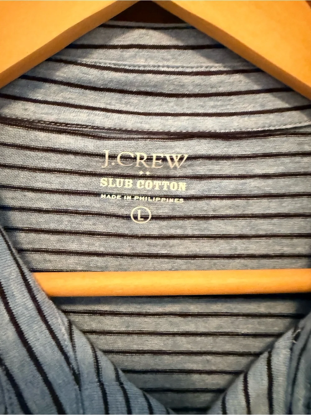 J. Crew Striped Light Blue Polo with Chest Pocket